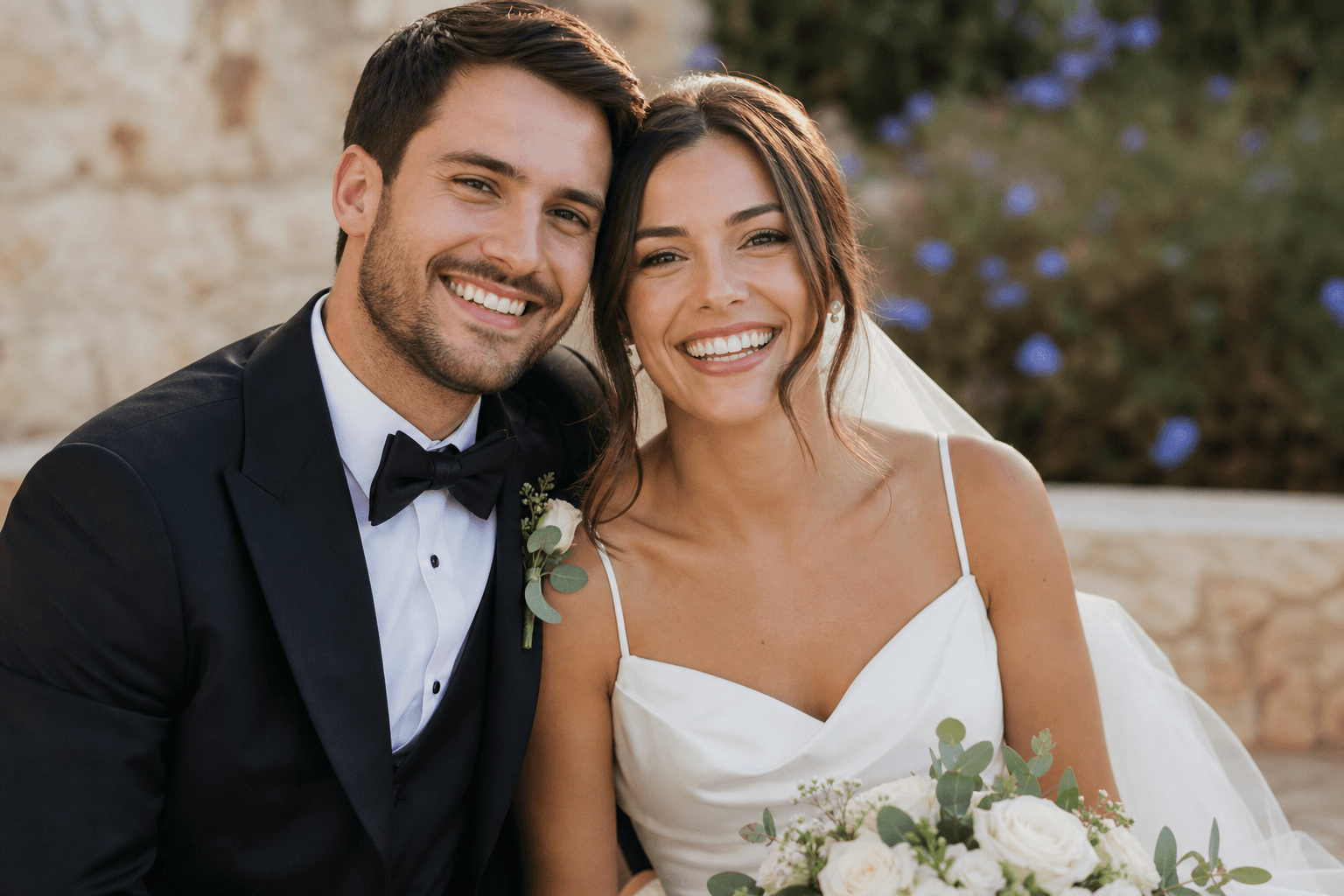 Sanne & Pieter — tevreden bruidspaar
